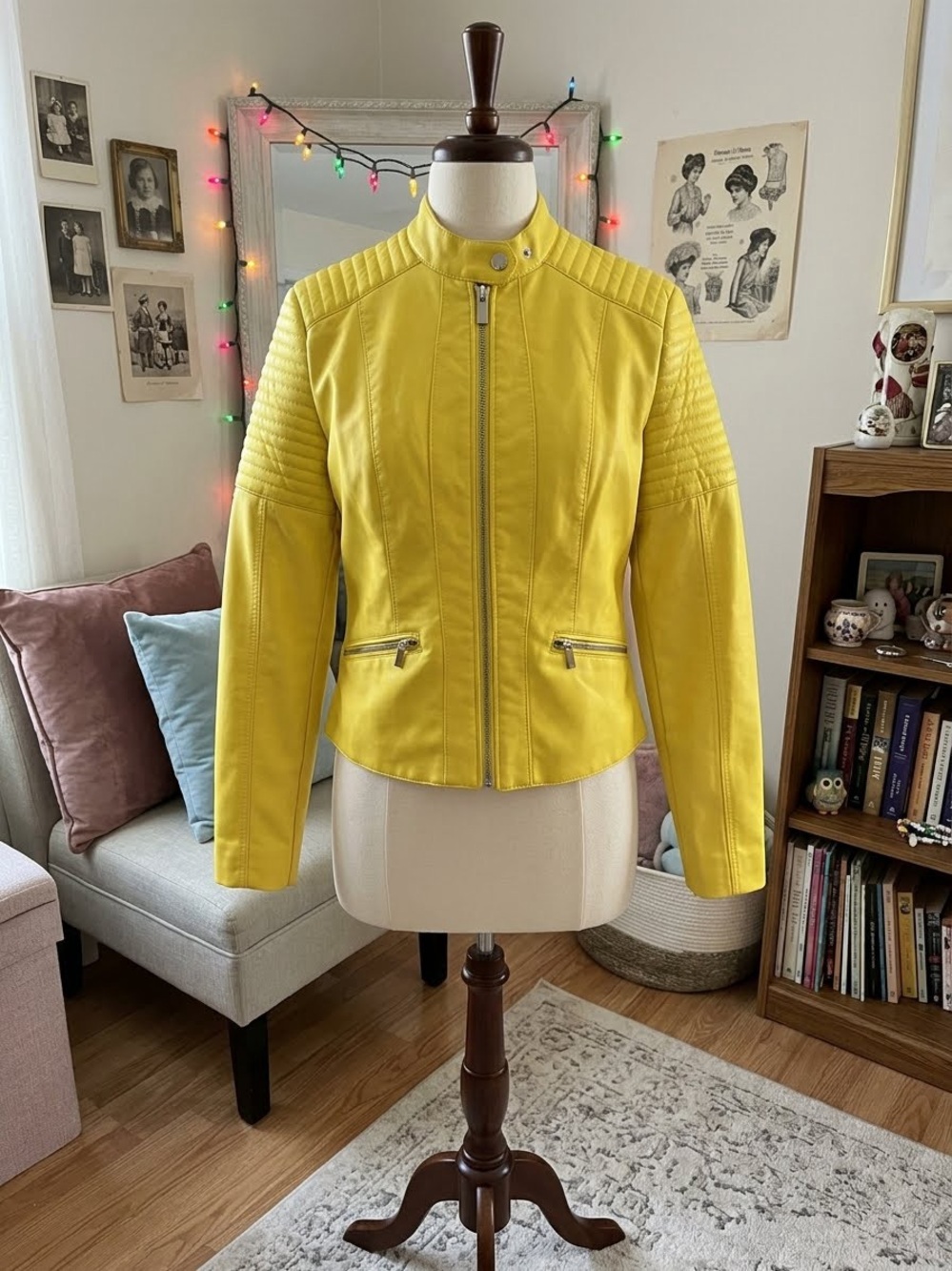 Polo by Ralph Lauren Bright Yellow Quilted Moto Jacket